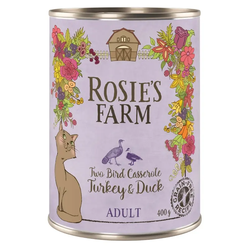 Rosies Farm Adult Two Bird Casserole With Turkey & Duck - 6 X 400G (Cans)