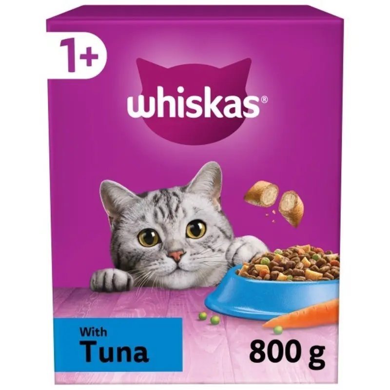 Whiskas 1+ Cat Complete Dry Food With Tuna - 800G Size 1