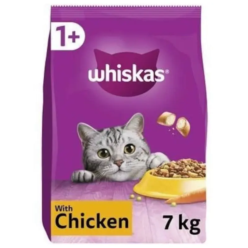 Whiskas 1+ Cat Complete Dry With Chicken 7Kg Size 1