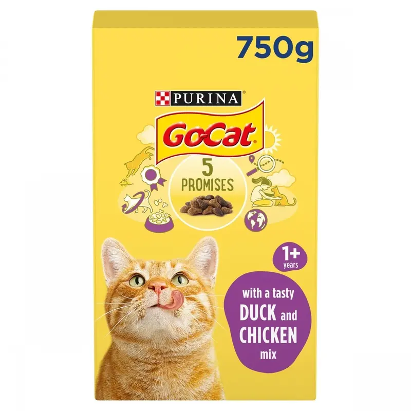 Go-Cat Adult Chicken And Duck Dry Cat Food - 750G