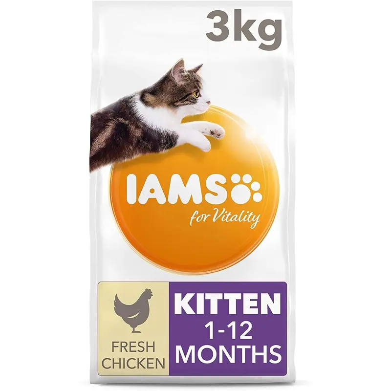 New Iams For Vitality Dry Kitten Food With Fresh Chicken, 3 Kg 3Kg