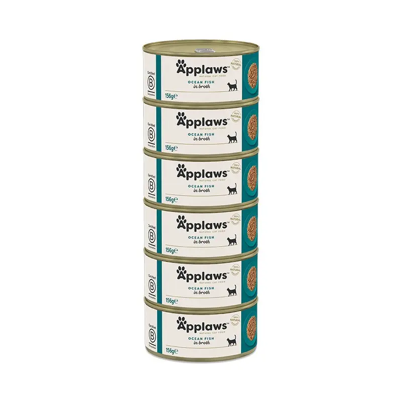 Applaws Natural Wet Adult Cat Food Ocean Fish In Broth 6X156G Tins