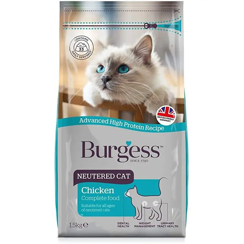Burgess Complete Adult Neutered Cat Food Chicken - 1.5Kg
