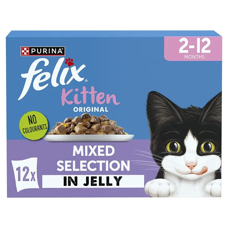 Felix Original Wet Kitten Food Mixed Selection In Jelly 12X85G
