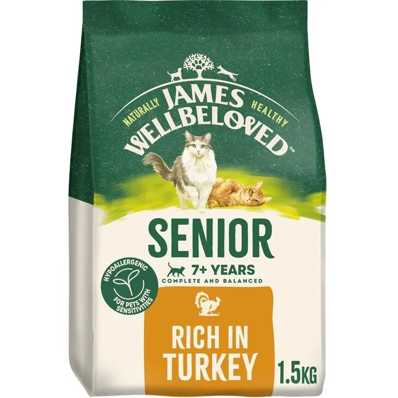 James Wellbeloved Hypoallergenic Dry Cat Food for Senior Cats Turkey 1.5 kg