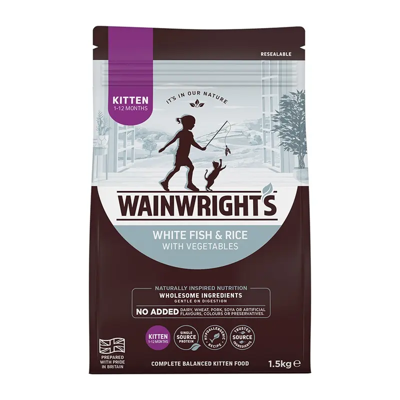Wainwrights Dry Kitten Food Whitefish & Rice With Vegetables 1.5Kg
