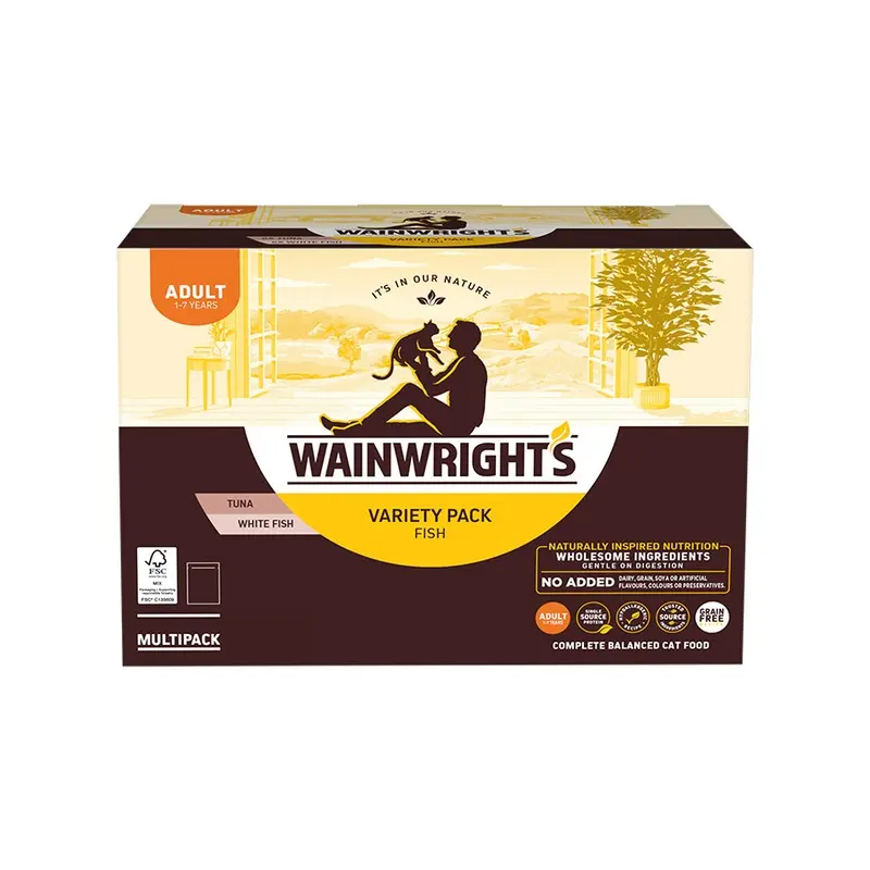 Wainwrights Grain Free Wet Adult Cat Food Variety Pack Fish 32 X 85G