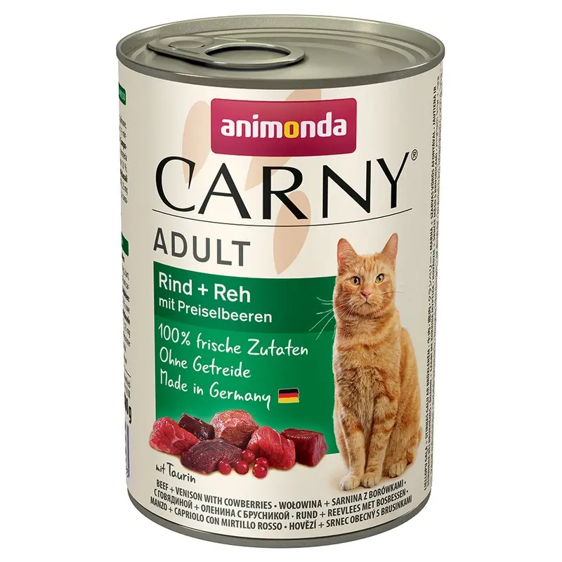 Animonda Carny Adult 6 X 400G - Beef & Venison With Cowberries