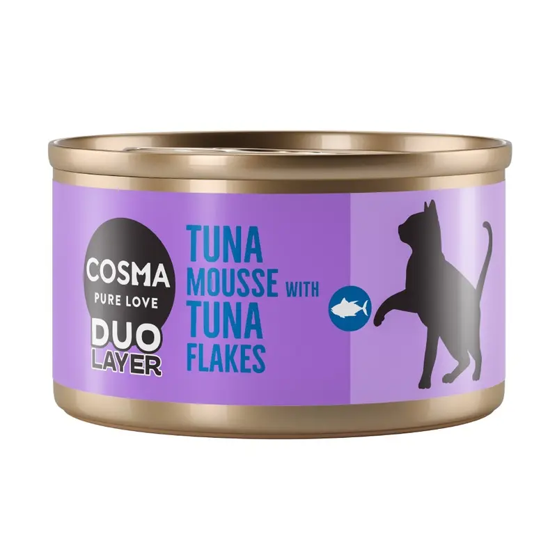 Cosma Duo Layer 6 X 70G - Tuna Mousse With Tuna Flakes