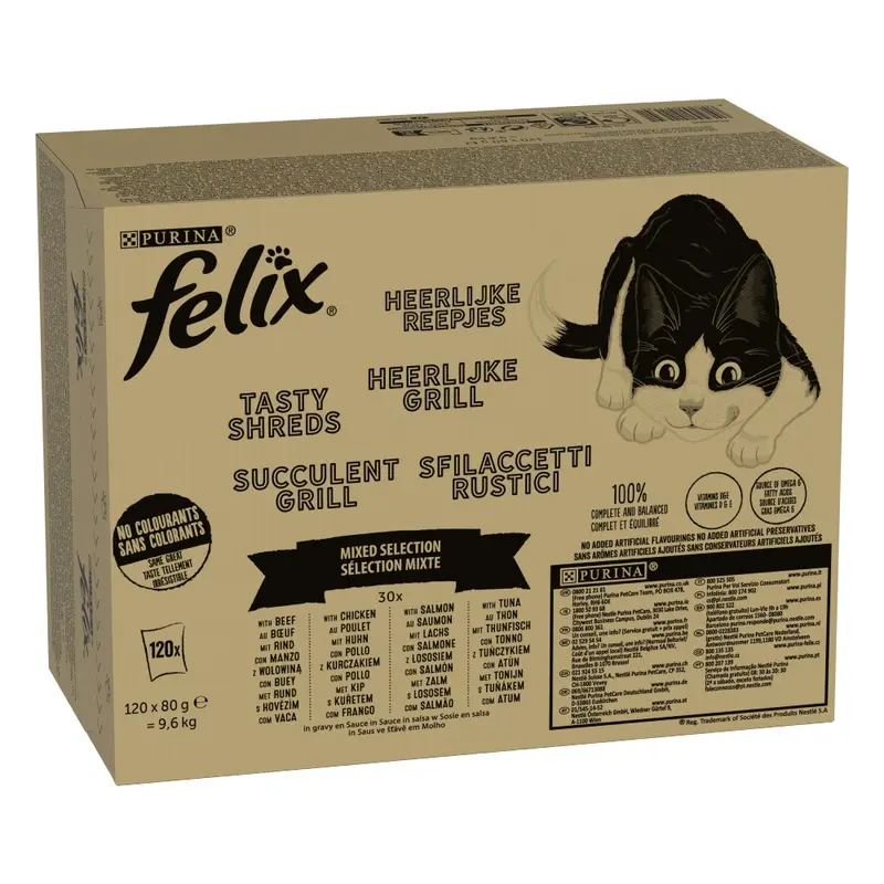 Felix Tasty Shreds 12 X 80G - Mixed Selection