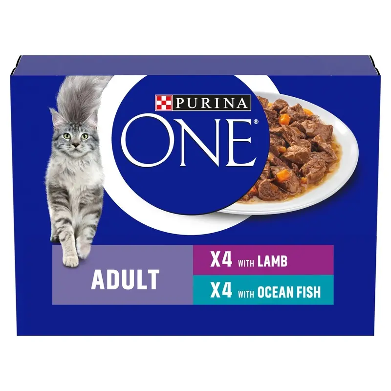 Purina One Mini Fillets Ocean Fish And Lamb Wet Cat Food - X 85G Size 8