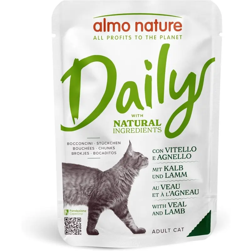 New Almo Nature Daily With Veal And Lamb, 70 G, Pack Of Grain Cat Food Size 30