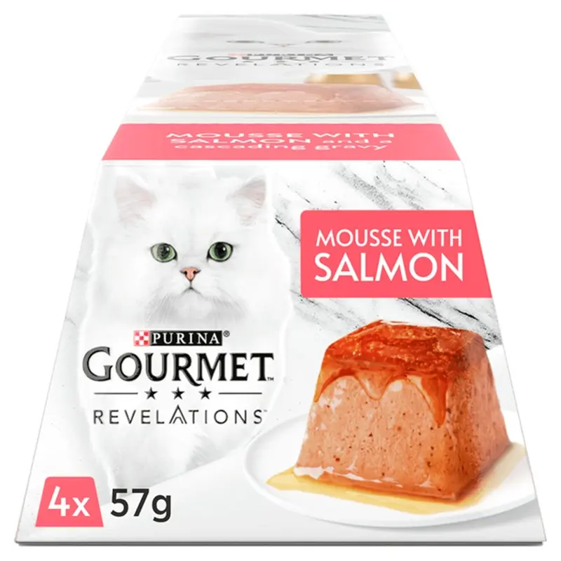 New Gourmet Revelations In Gravy Wet Cat Food 4X57g, Pack Of Salmon 12455669 Size 6