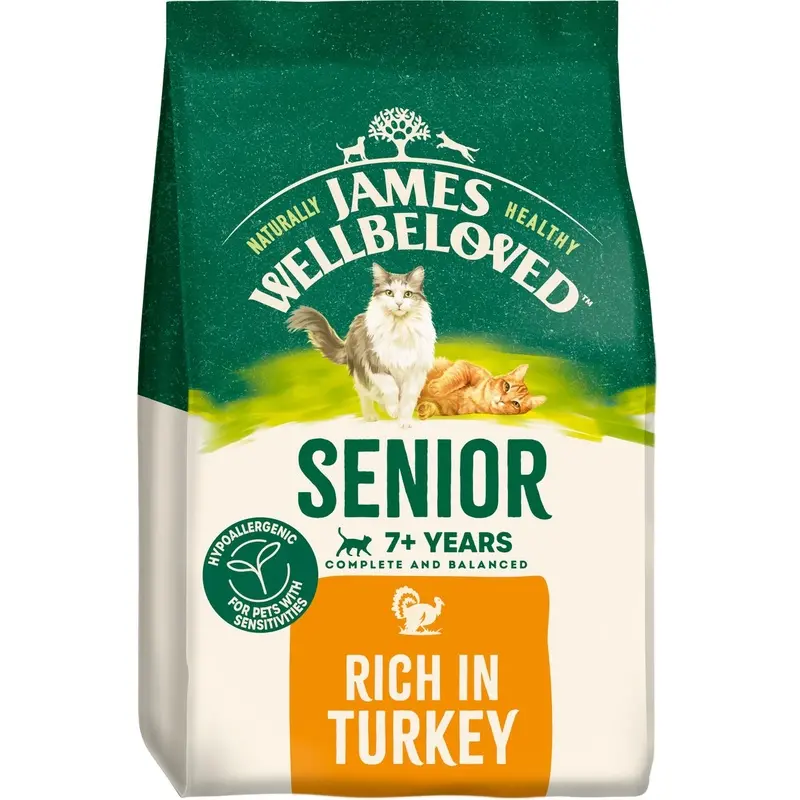 Senior Turkey & Rice Dry Cat Food - 12Kg