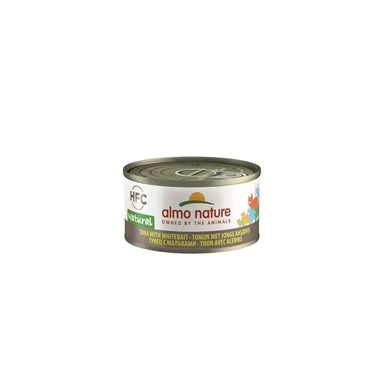 Almo Nature Hfc Natural - Wet Cat Food With Tuna & Whitebait (Pack Of X 70G Tins) Size 24