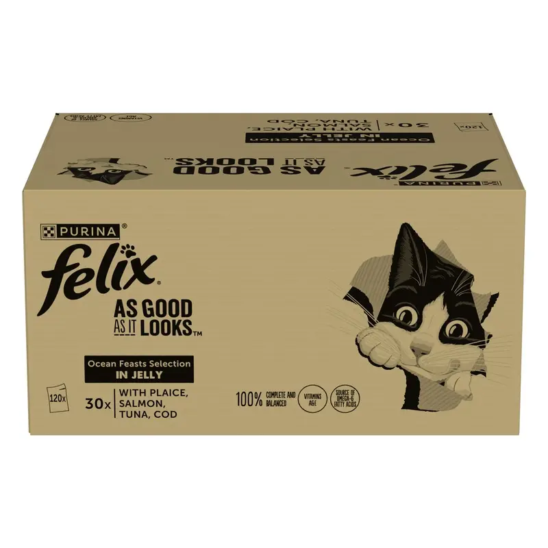 Felix As Good As It Looks Mega Pack 120 X 85G - Ocean Feasts Selection In Jelly