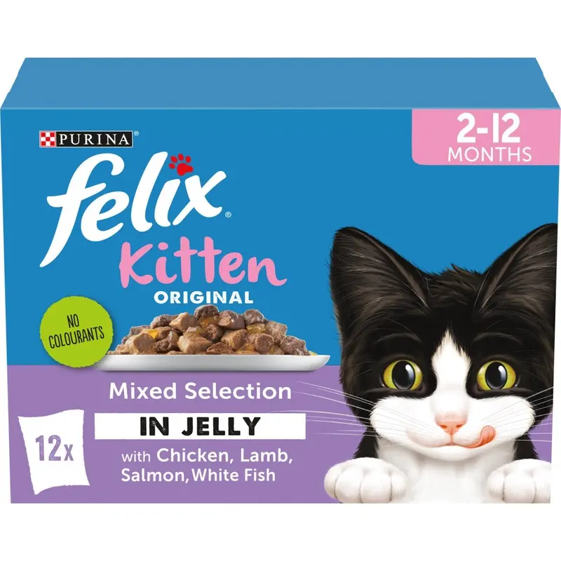 Felix Original Kitten Mixed Selection In Jelly Wet Cat Food 12X85g (Pack Of 4) Size 4