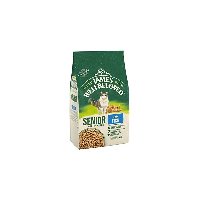 James Wellbeloved Senior Fish 4 Kg Bag, Hypoallergenic Dry Cat Food 4Kg