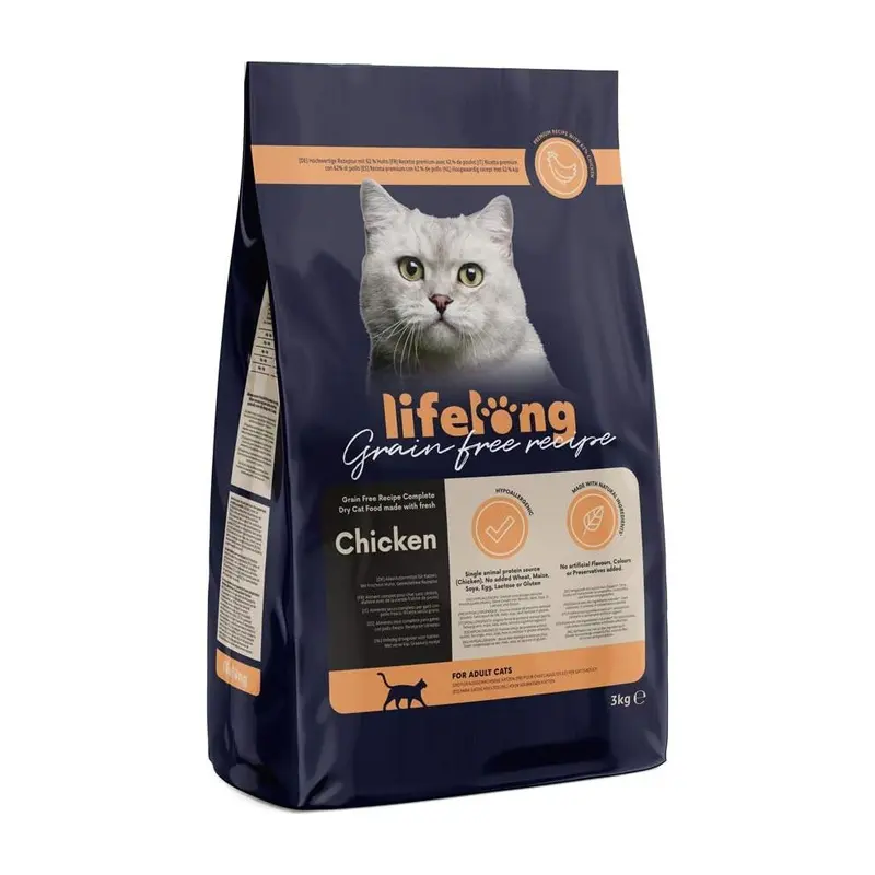 Lifelong - Grainfree Recipe Dry Cat Food (Adult Cats) With Fresh Chicken - 3Kg