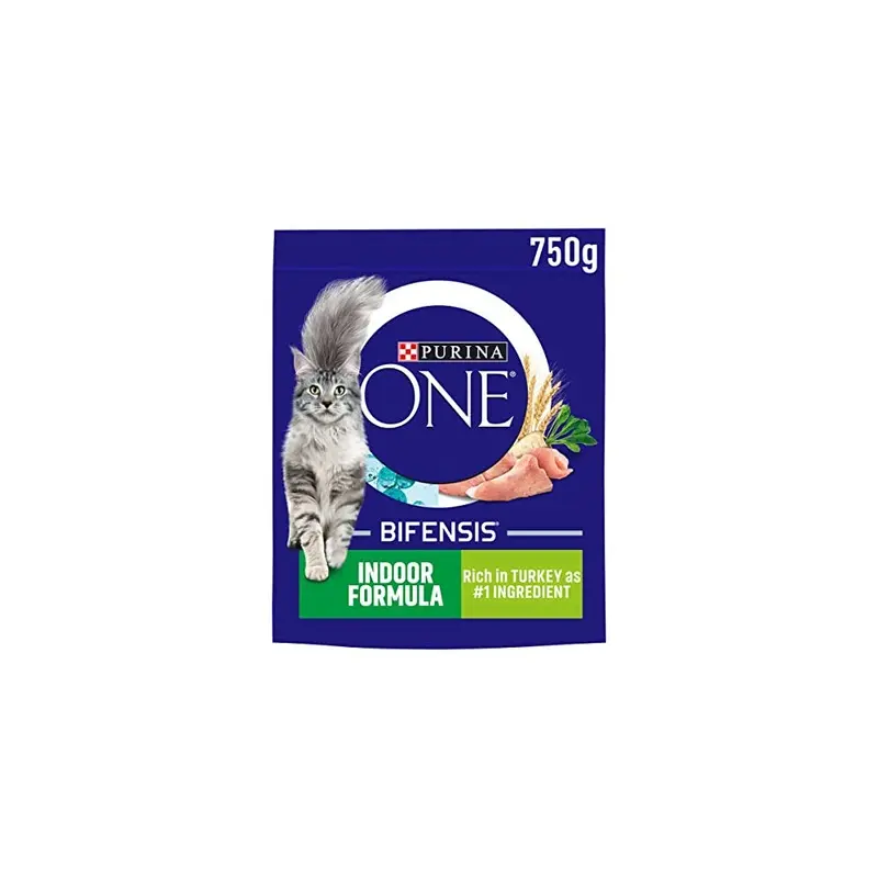 Purina One Indoor Adult Dry Cat Food Turkey 4X750g