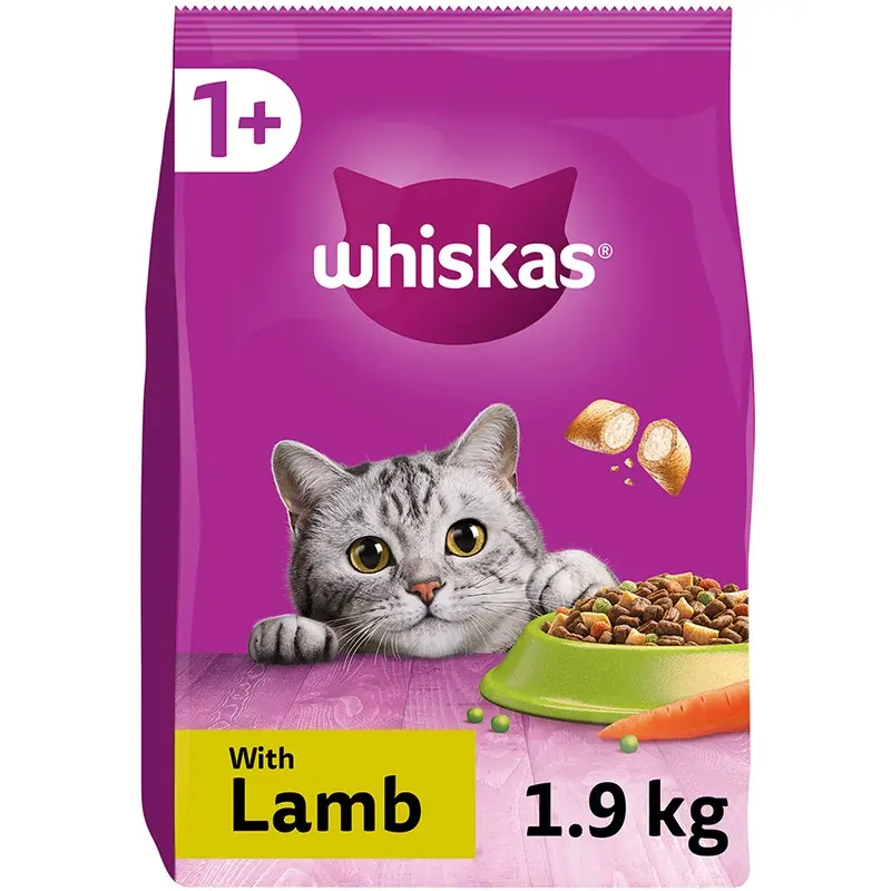 Whiskas Dry 1+ Adult Cat Food Lamb 1.9Kg