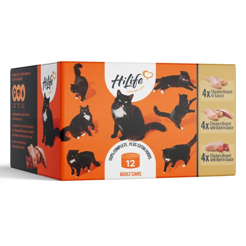 Hilife Wet Adult Cat Food Meat Recipes In Sauce 12 X 70G Cans