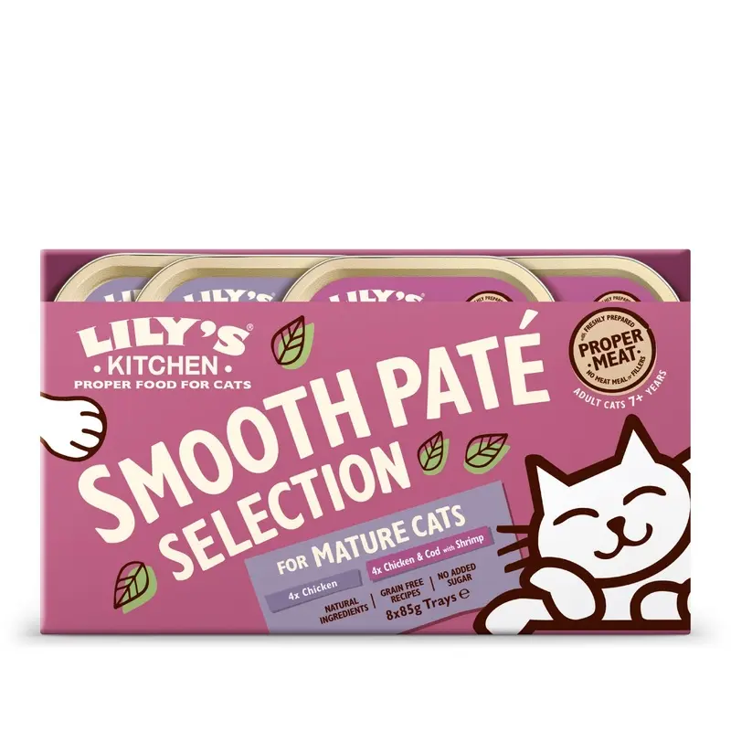 Lilys Kitchen Smooth Pat Multipack For Mature Cats - X 85G Grain Size 8