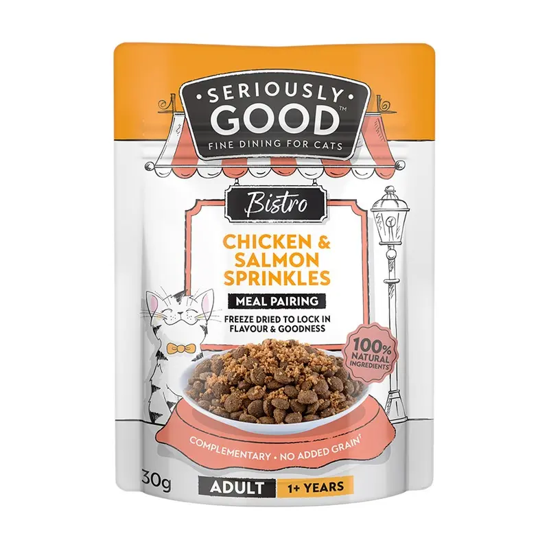 Seriously Good Sprinkles Meal Pairing Wet Cat Food Topper Chicken And Salmon 30G