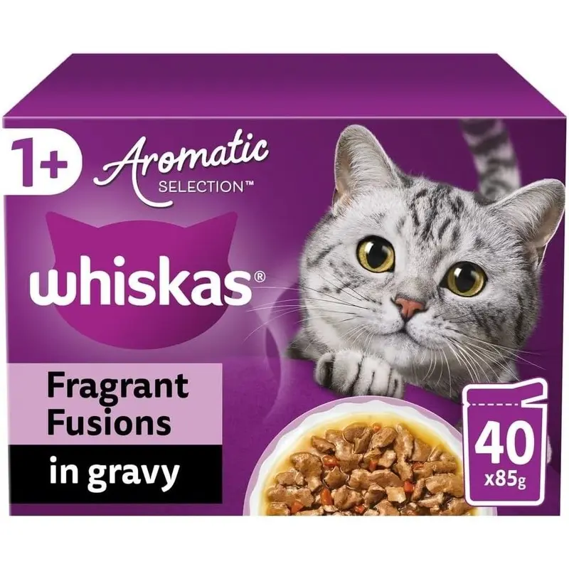 Whiskas 1+ Aromatic Fusion In Gravy Cat Food - X 85G Salmon Size 40