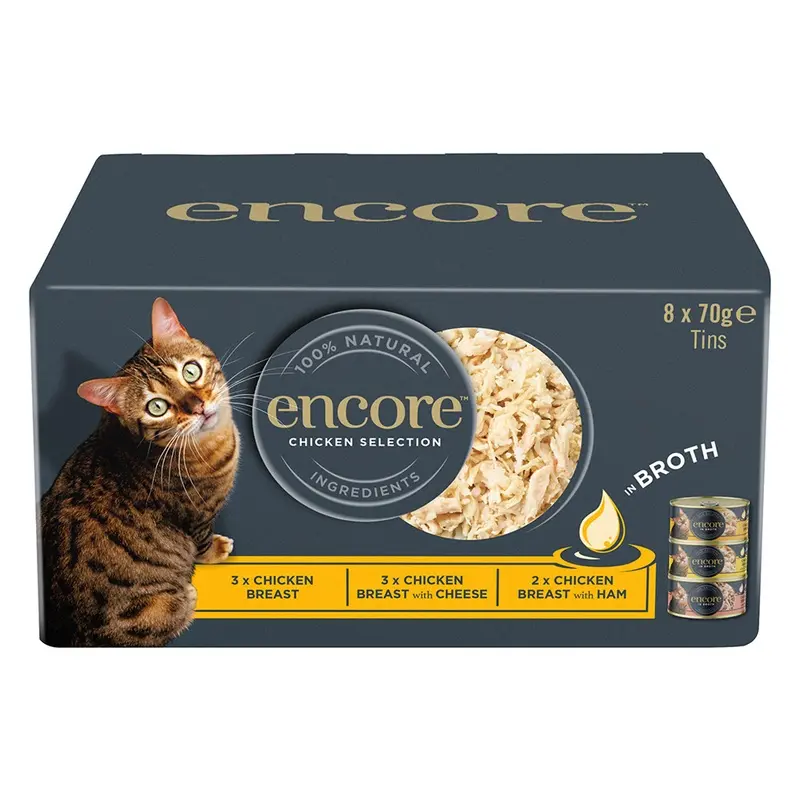 Encore Cat Tin Multipack Selection 8 X 70G - Chicken Selection