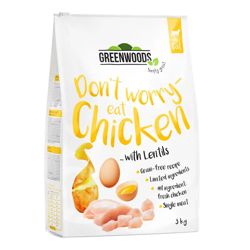 Greenwoods Chicken With Lentils, Potatoes & Egg - 3Kg