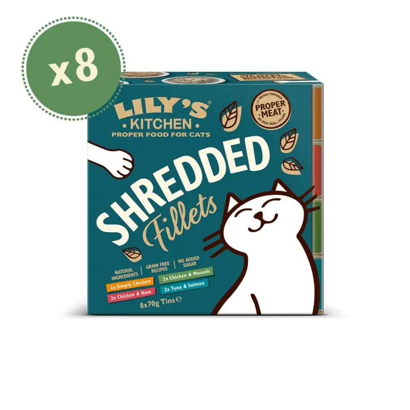 Lilys Kitchen Salmon/Grain Cat Shredded Fillets Multipack Size 2