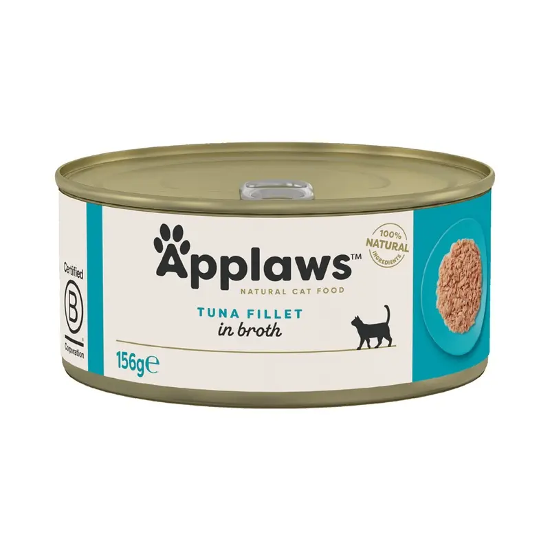 Applaws Adult Cat Cans Tuna/Fish In Broth 156G - Tuna Fillet (24 X 156G)