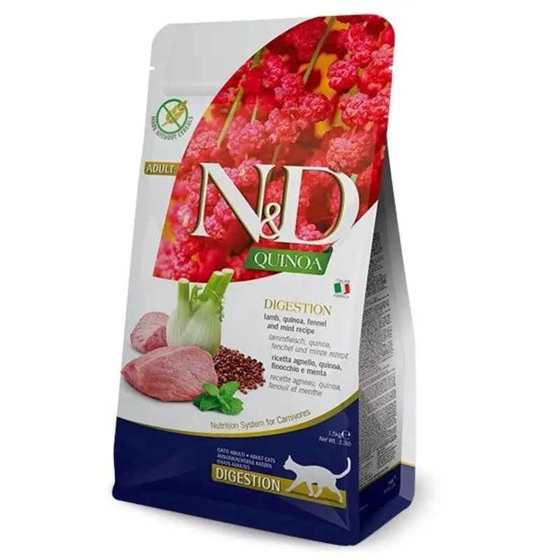 Farmina Nandd Quinoa Digestion In Lamb And Fennel For Adult Cats - Grain 1.5Kg
