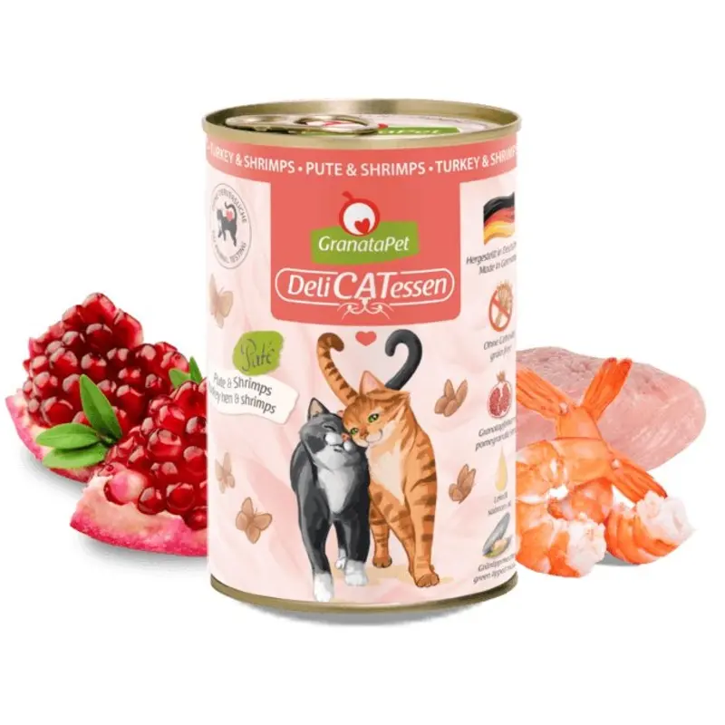 Granatapet Green Cat - Wet Food Delicatessen Turkey & Shrimps | : Can 200G