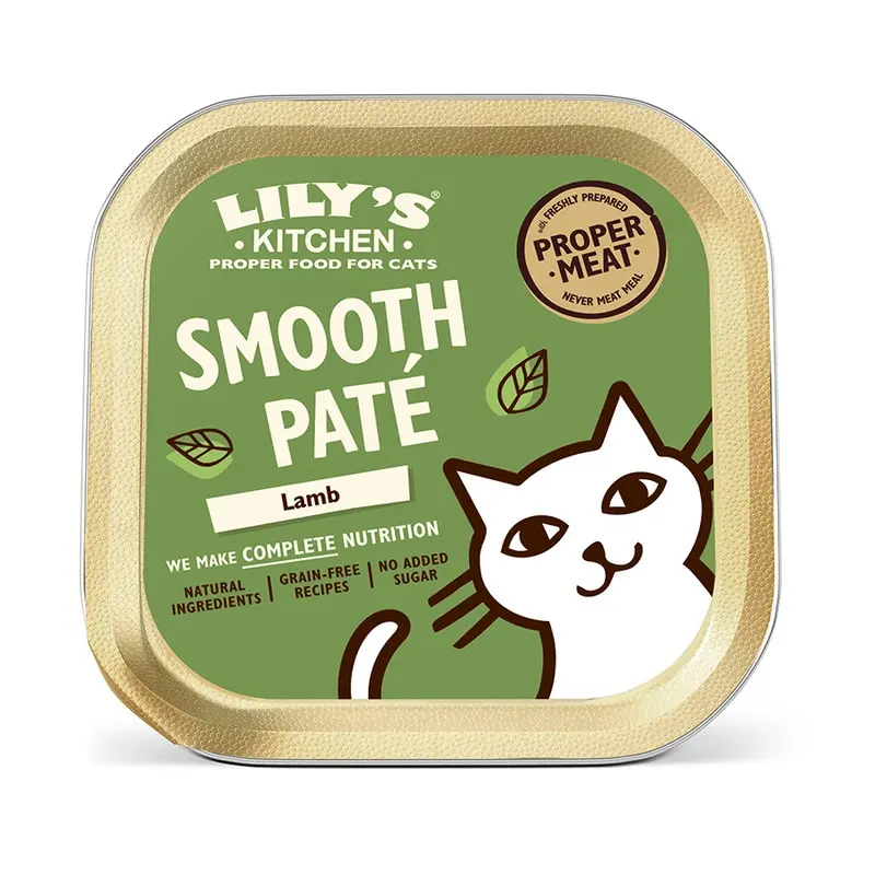 Lilys Kitchen Smooth Pate Complete Wet Adult Cat Food Lamb 85G Tray