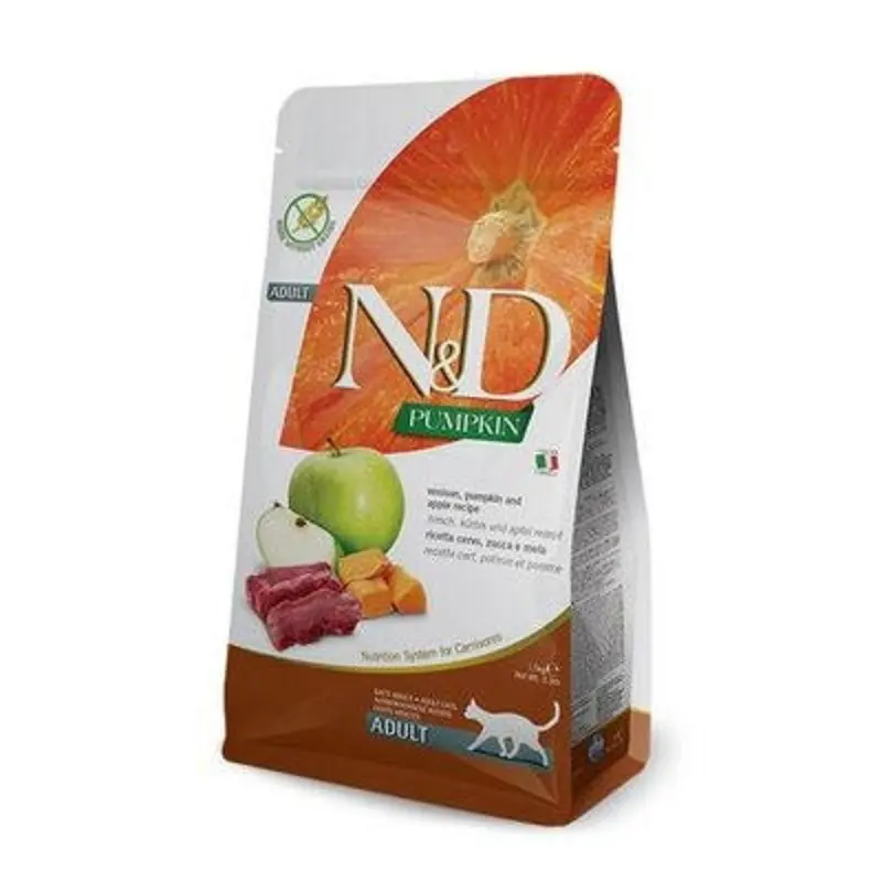 N&D Orange/Green Farmina Cat Pumpkin Venison & Apple 1.5Kg