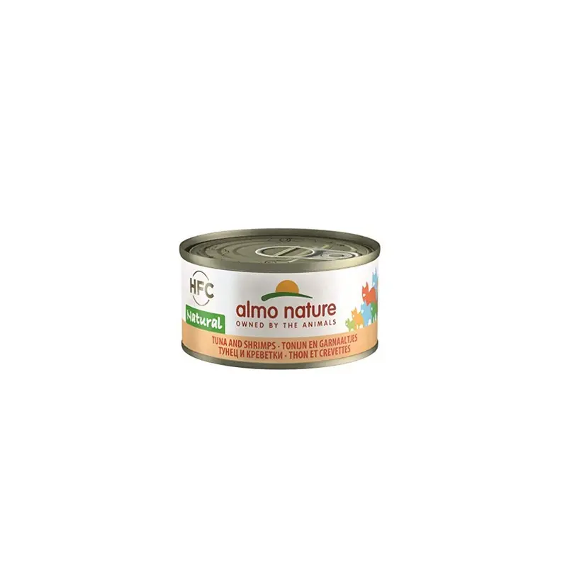 Almo Nature Hfc Natural - Wet Cat Food With Tuna & Shrimps (Pack Of X 70G Tins) Size 24