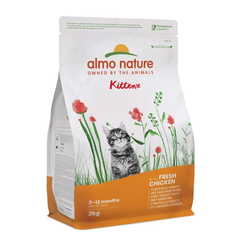 Almo Nature Holistic Kitten Complete Dry Food With Fresh Chicken -, Transparent 2Kg