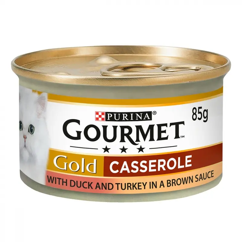 Gourmet Casserole Cat Food - Duck And Turkey - X 85G Cans Gold Size 12