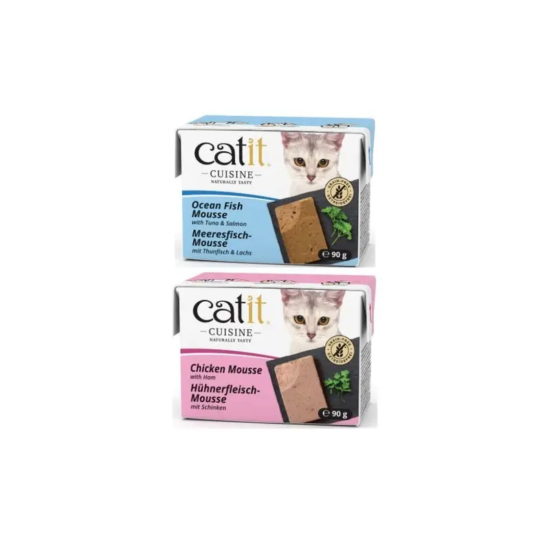 New Catit (Chicken With Ham, Pack) Cuisine Mousse Wet Cat Food Ideal For Senior Size 12