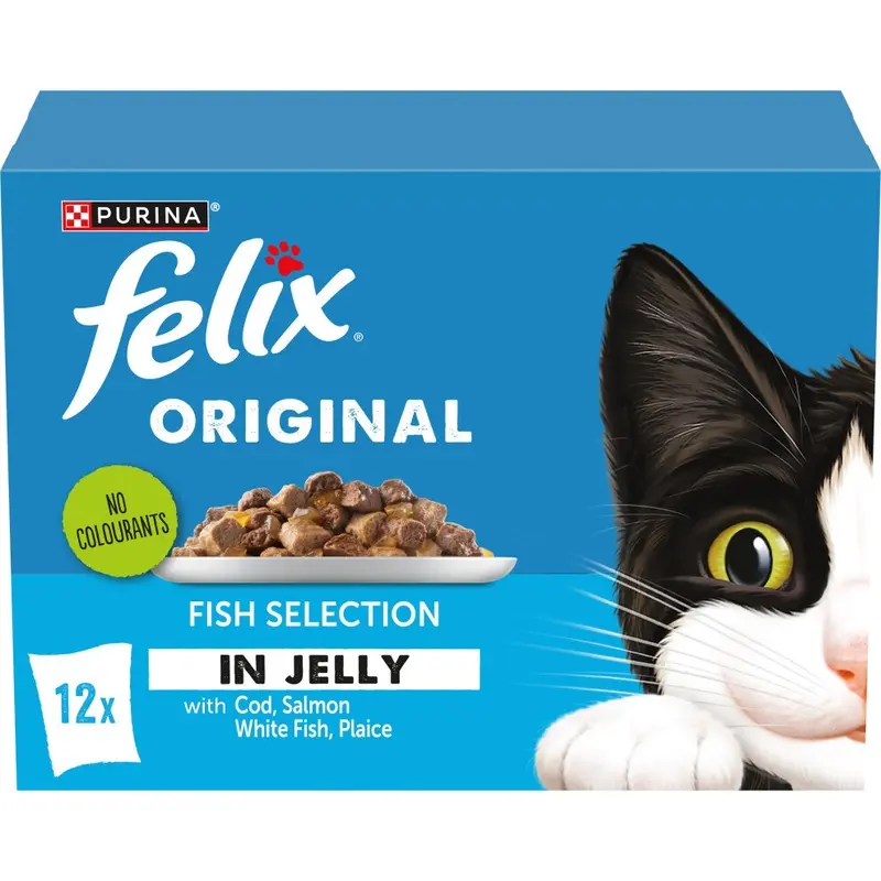 New Felix Original Fish Selection In Jelly Wet Cat Food 12X85g (Pack Of 4) Size 4