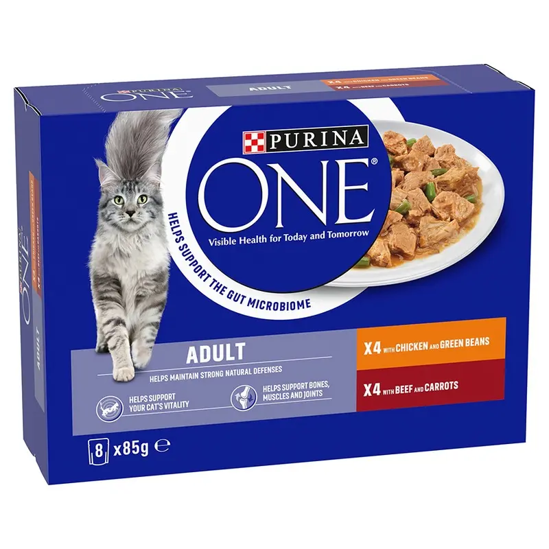 Purina One Adult Cat Food Chicken And Beef 8X85G