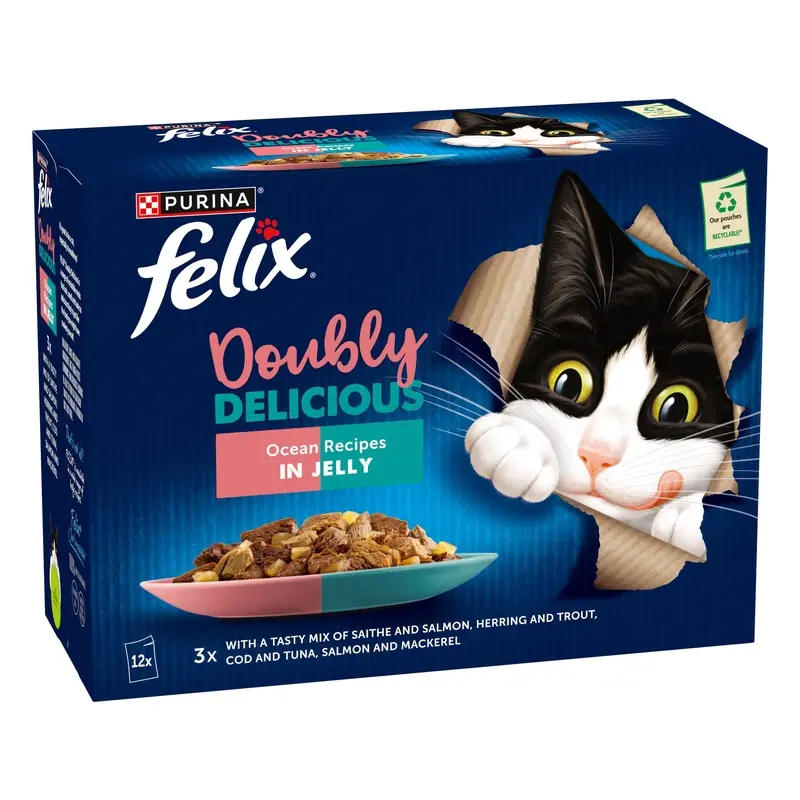 Felix As Good As It Looks - Doubly Delicious 12 X 85G - Ocean Recipes In Jelly