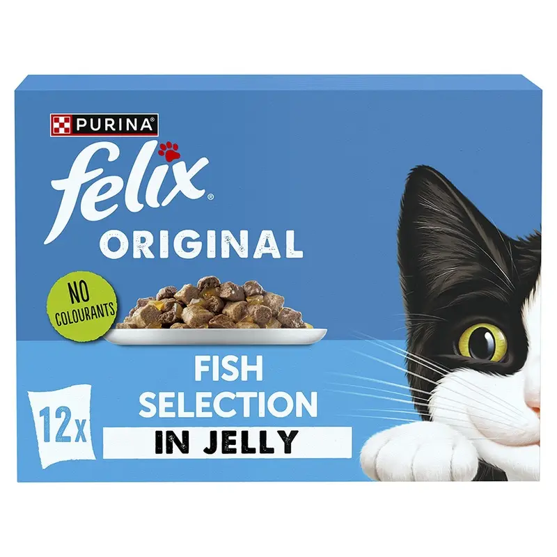 Felix Original Adult Wet Cat Food Fish Selection In Jelly 12 X 85G