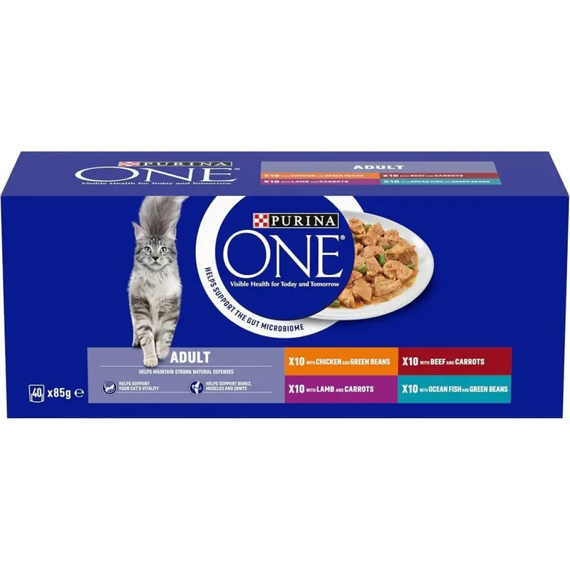 New Purina One Mini Fillets Mixed Selection In Gravy Wet 40X85g Cat Food