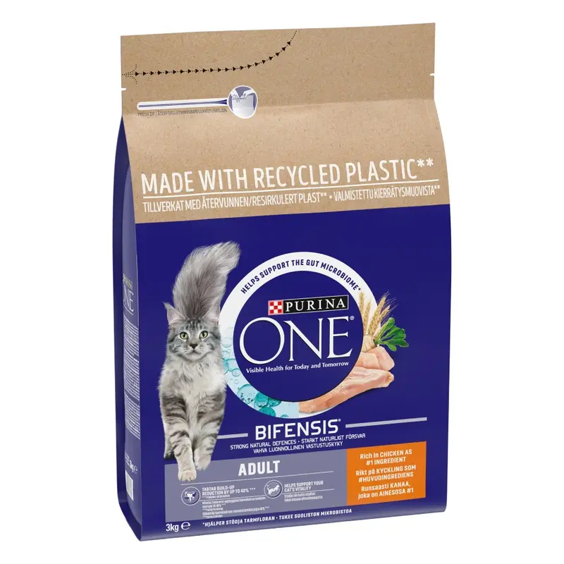 Purina One Adult Chicken & Whole Grains Dry Cat Food - 3Kg
