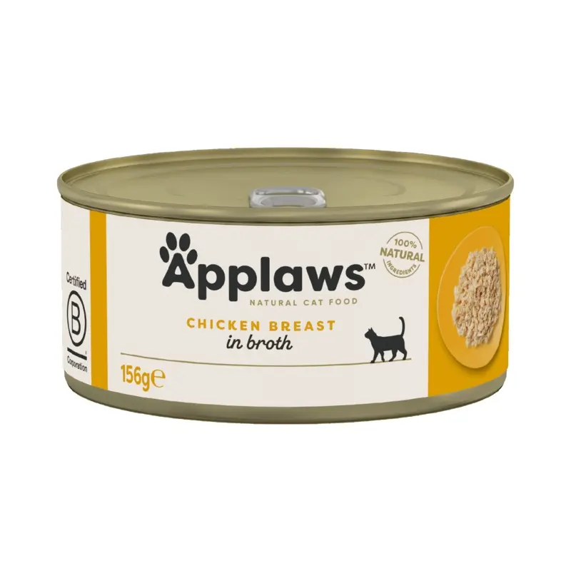 Applaws Natural Adult Wet Cat Food Chicken Breast In Broth 156G Tin