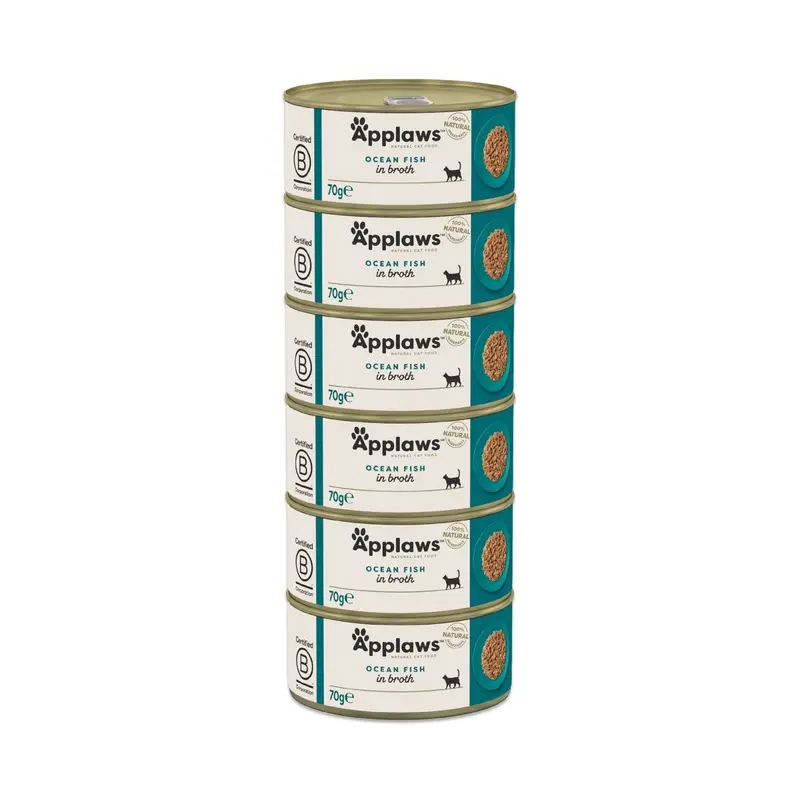 Applaws Natural Ocean Fish In Broth Tins Cat Food - X 70G Size 6