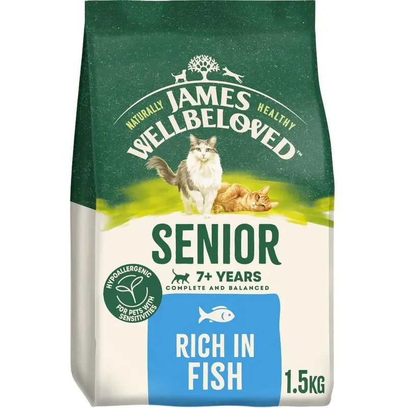James Wellbeloved Hypoallergenic Dry Cat Food for Senior Cats Fish 1.5 kg